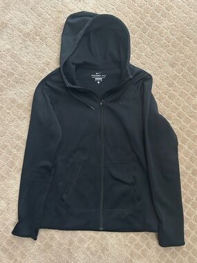 Nike Therma-Fit Black Hoodie with White Logo
